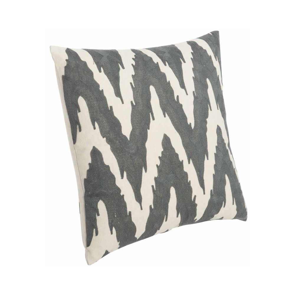 A glamorous slate and cream luxury cushion