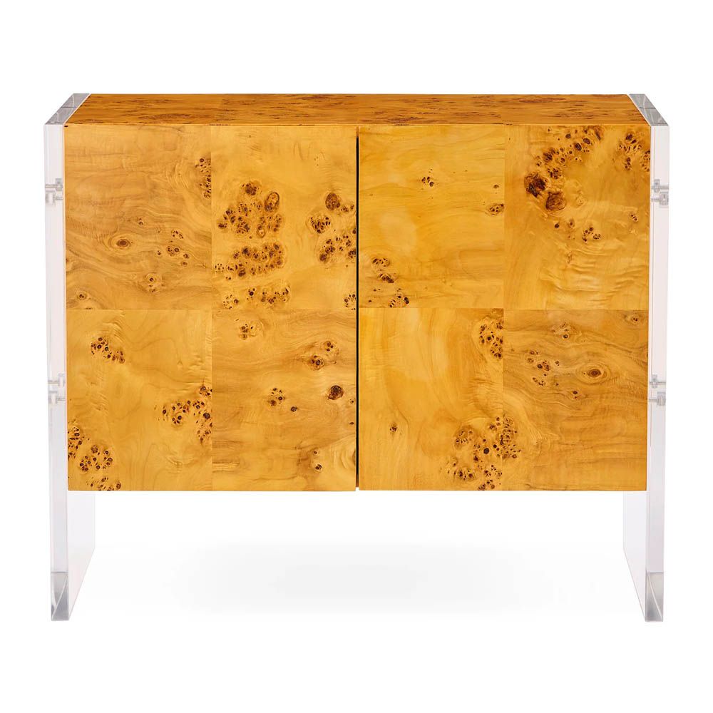 Brown cabinet with acrylic legs