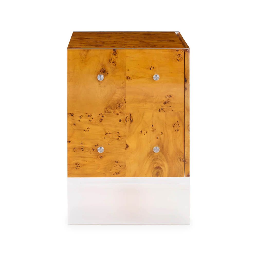 Brown cabinet with acrylic legs