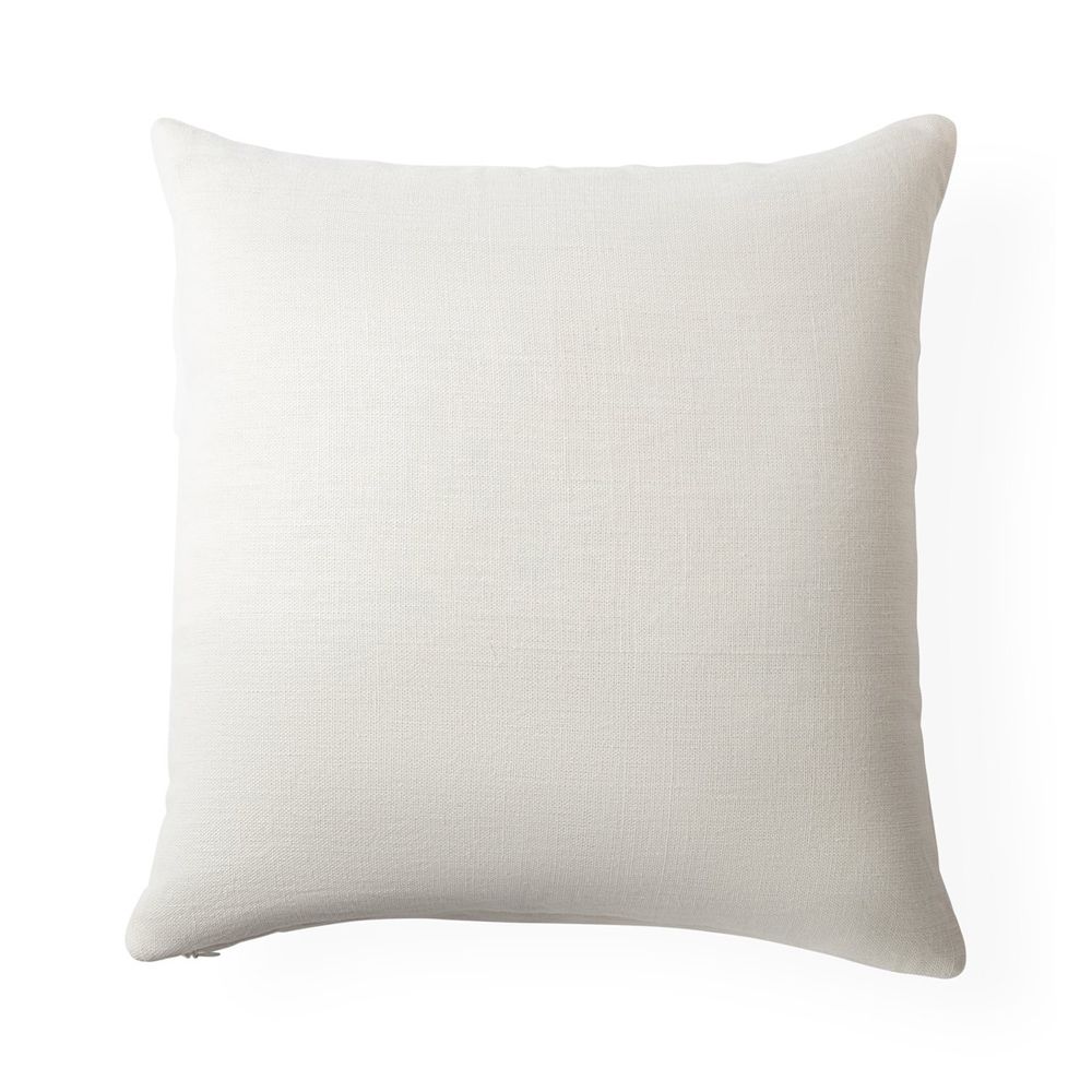 An elaborate hand-beaded 50 x 50 cm floral-inspired linen cushion 