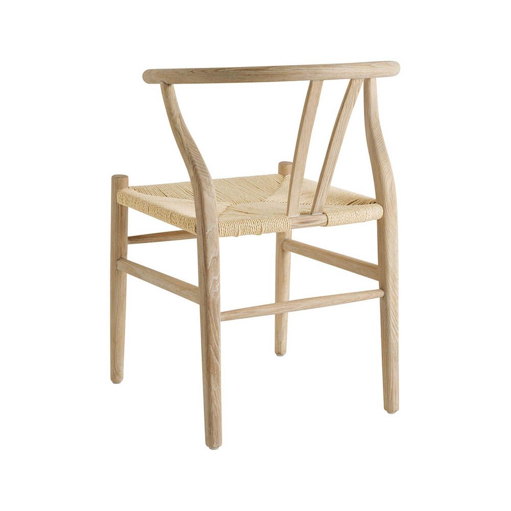 Curved open back, scandi-inspired dining chair 