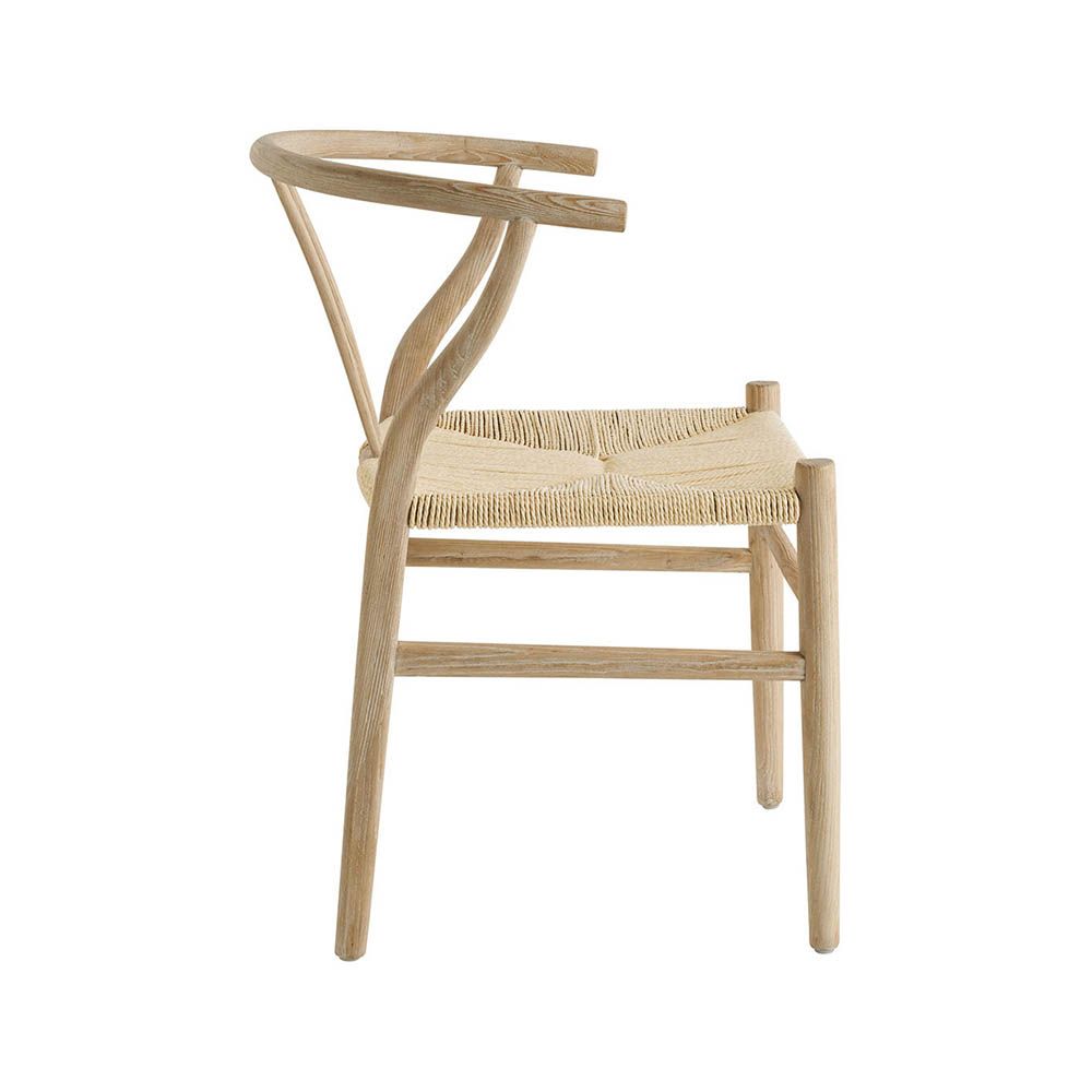 Curved open back, scandi-inspired dining chair 