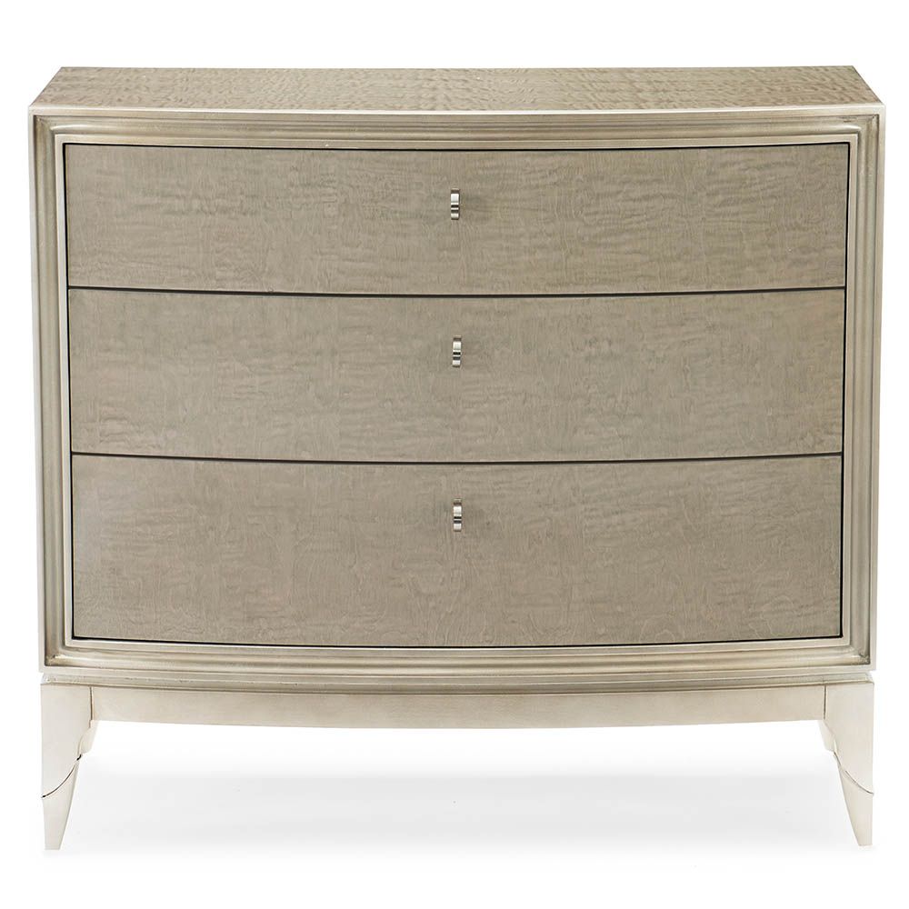 Modern natural wooden three-drawer bedside table