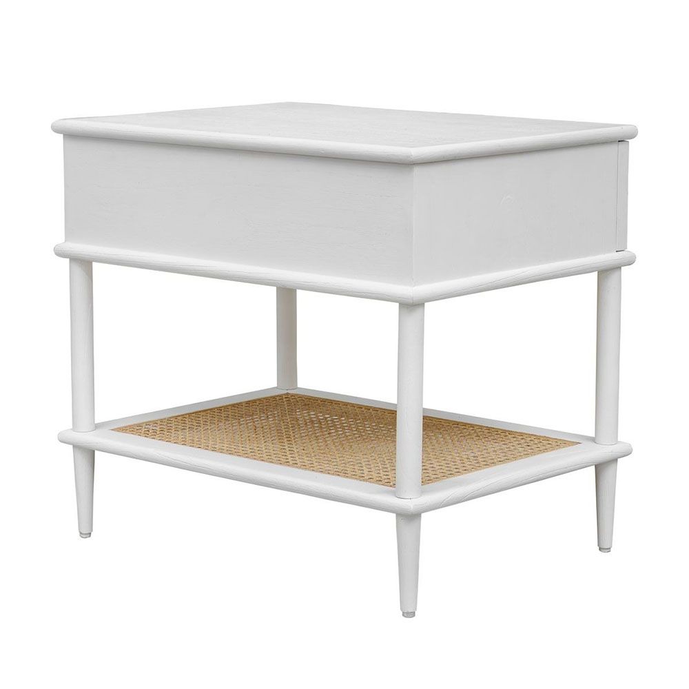 Coast White Rattan Side Table