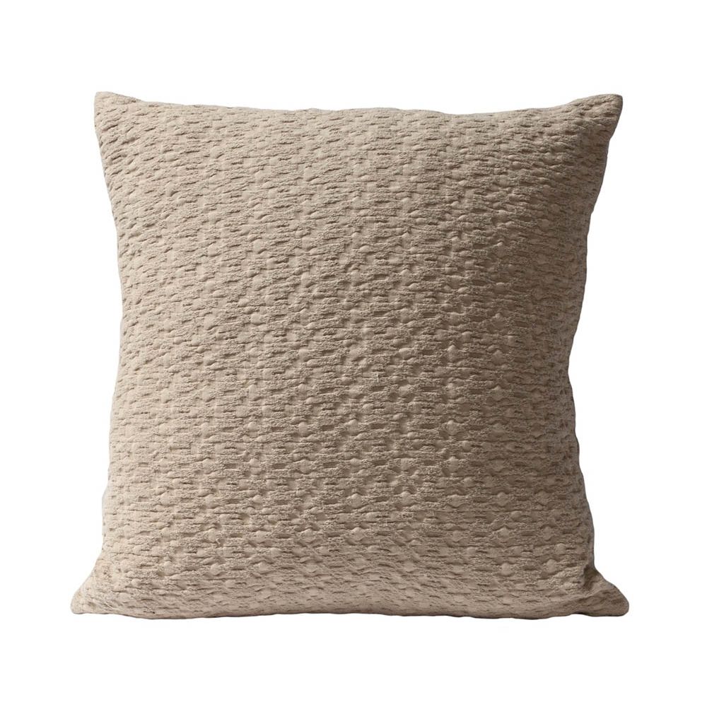 Sumptuous textured beige cushion