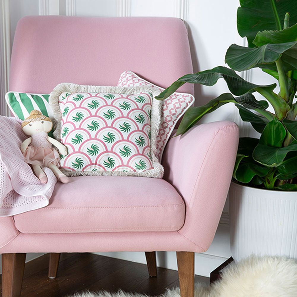 Green and pink deals cushions