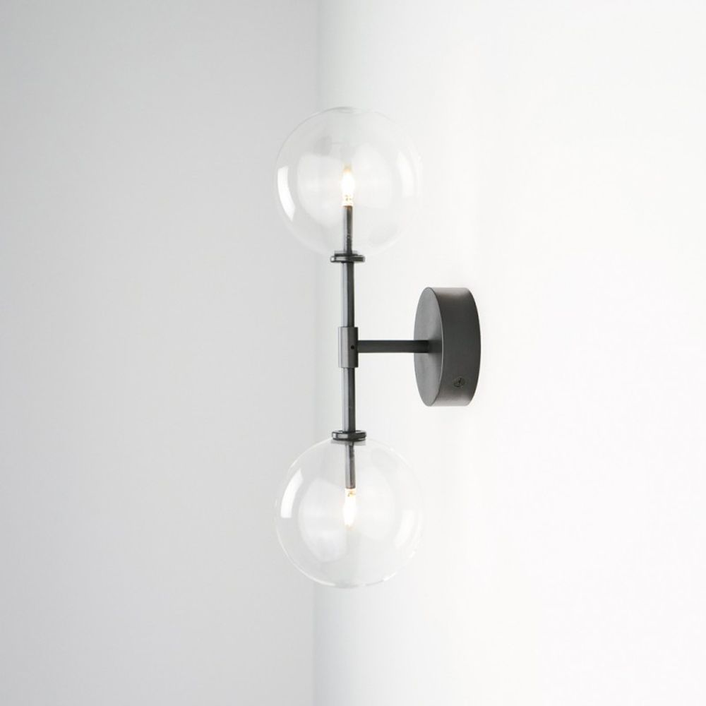 Double light wall sconce black new arrivals