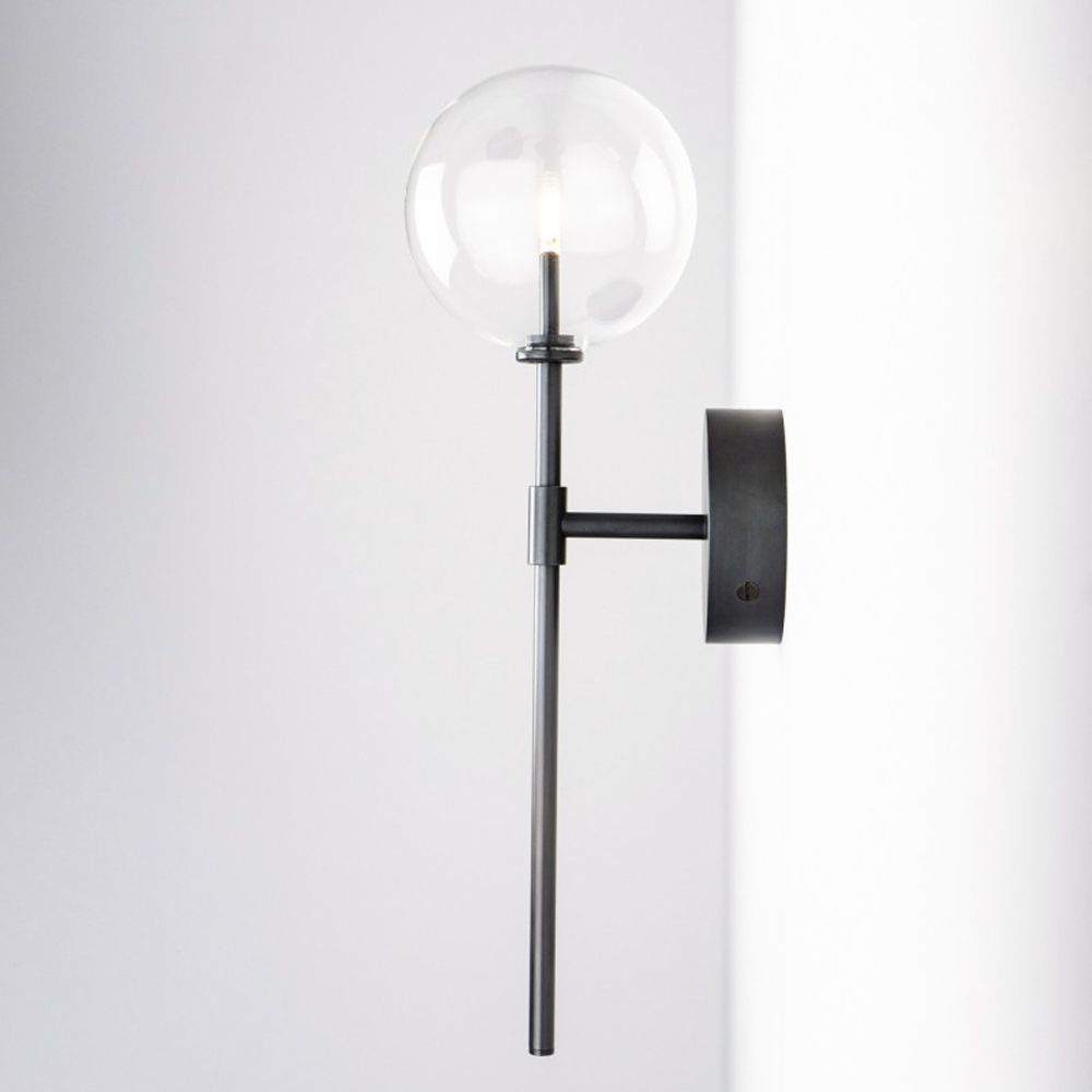 Black single light wall hot sale sconce