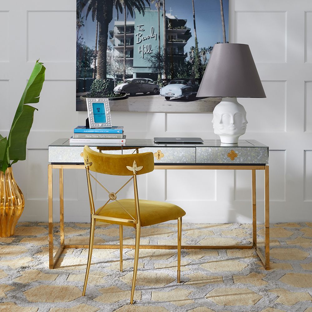Modern desk with store gold legs
