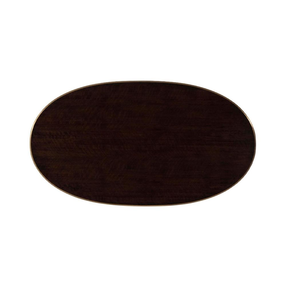Sleek and elegant oval-shaped desk with frieze drawer