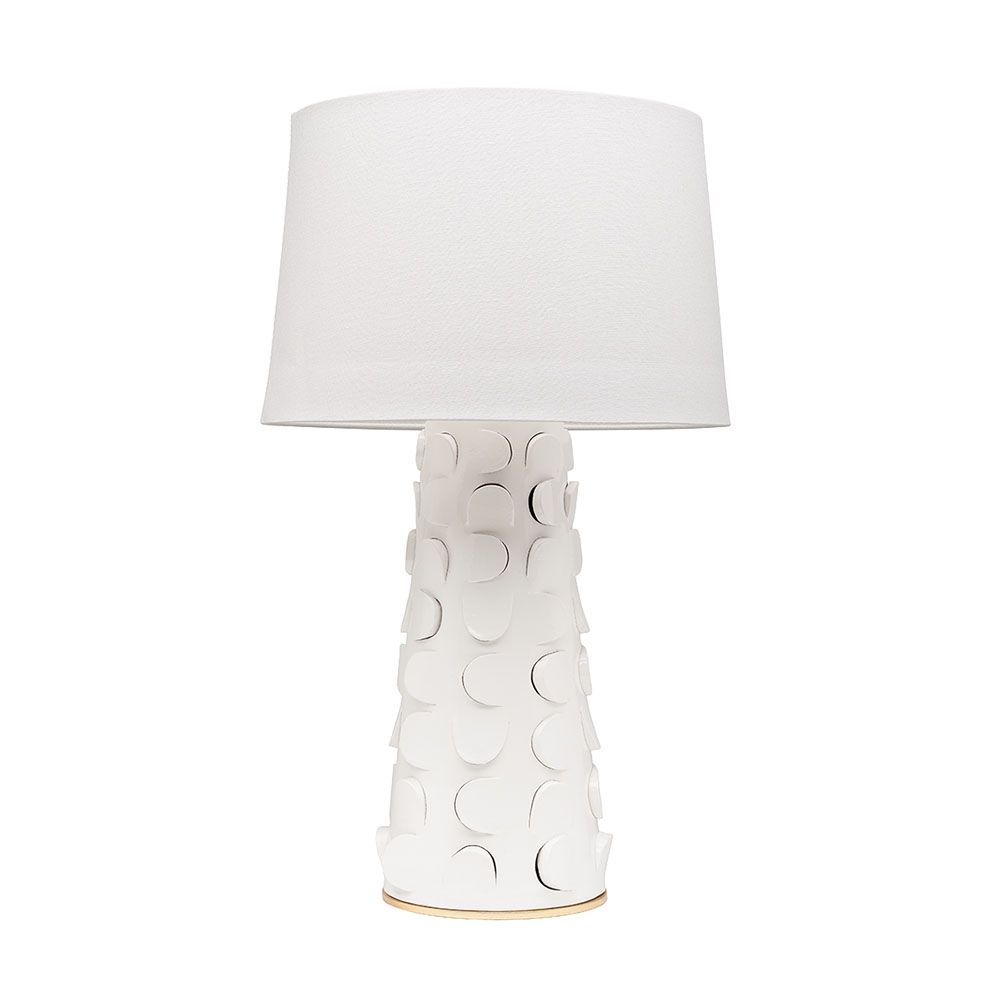 White side lamp with textured base