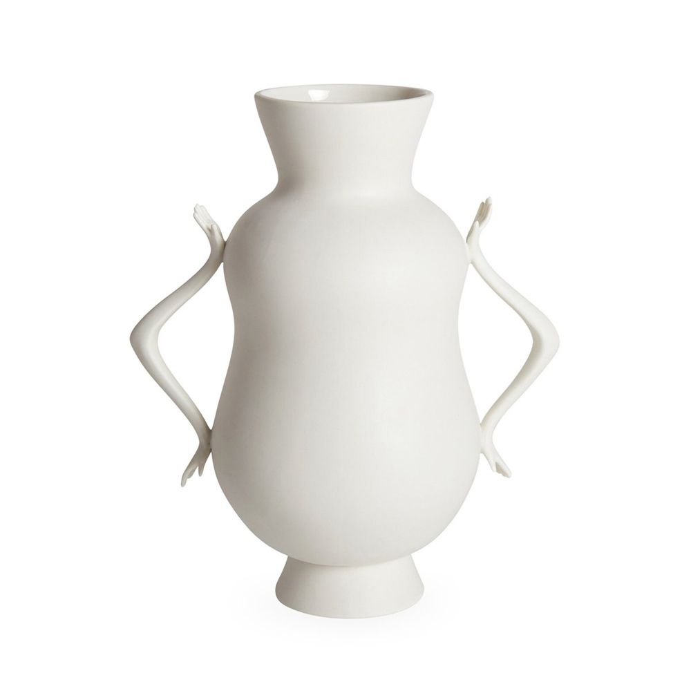 An elegant Eve-inspired white porcelain vase