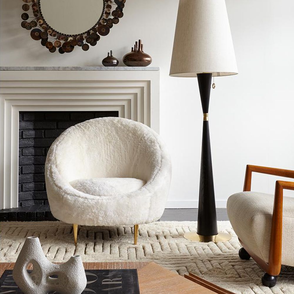 White shop shearling chair