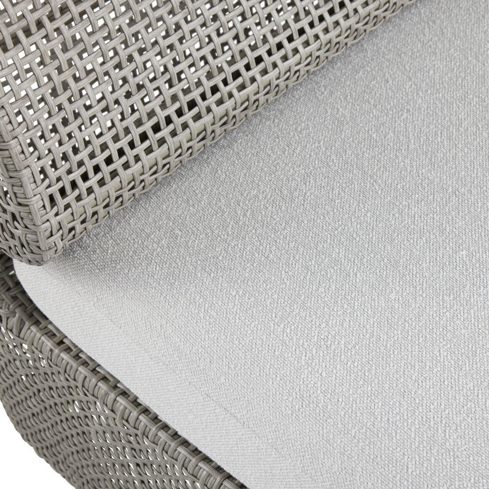 Elevate your outdoor space with the Dupont Outdoor Sofa in Porpoise Bouclé. Stylish, comfortable, and weather-resistant for ultimate relaxation.