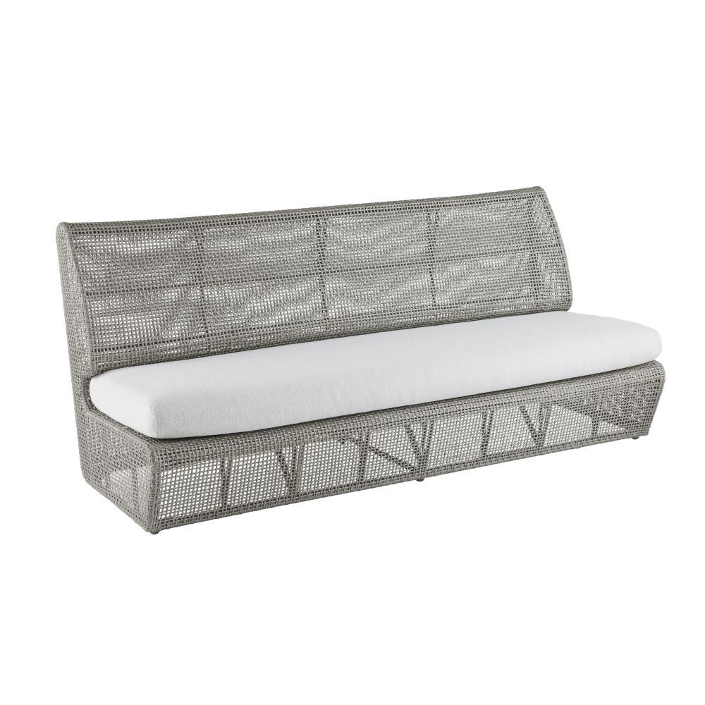 Elevate your outdoor space with the Dupont Outdoor Sofa in Porpoise Bouclé. Stylish, comfortable, and weather-resistant for ultimate relaxation.