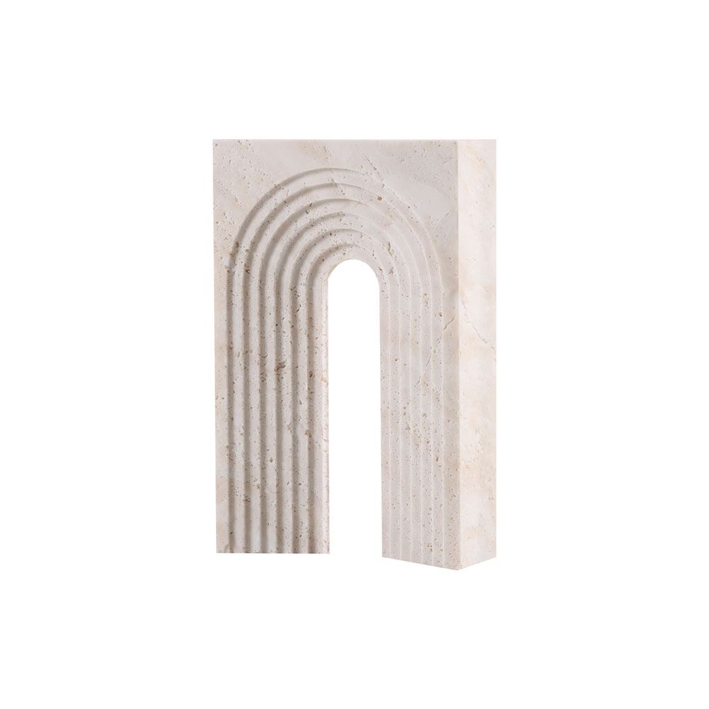 Hollowed layered arches in a travertine style sculpture