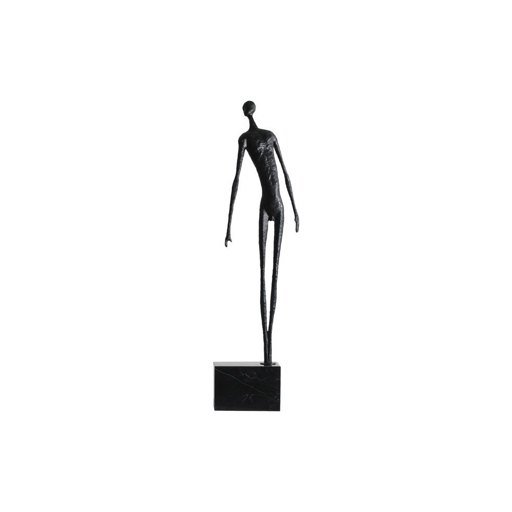 Elongated male figure in black