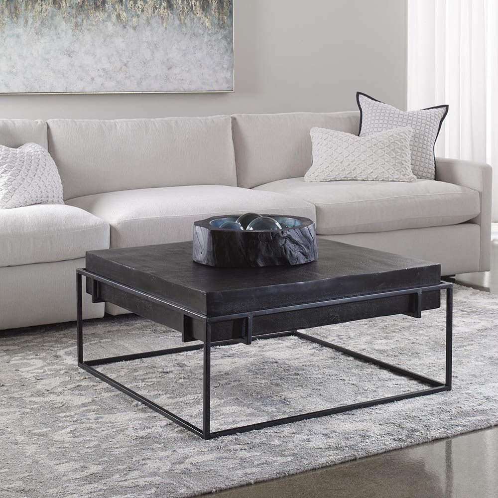 Thick marble coffee outlet table