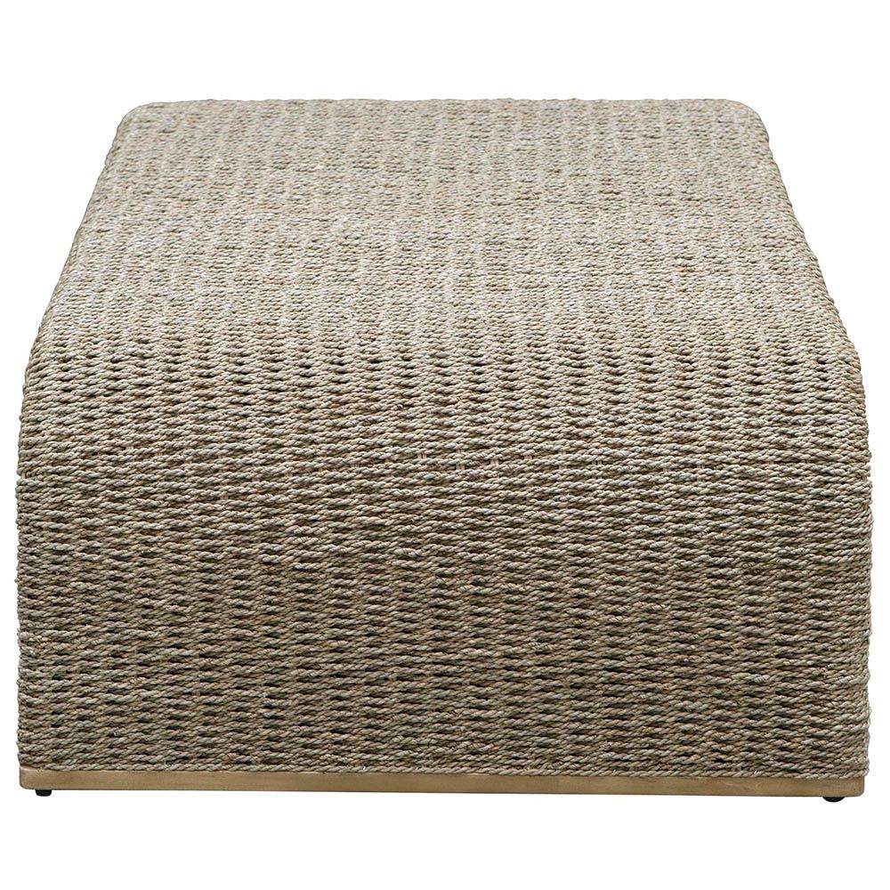 Captivating curved rattan coffee table