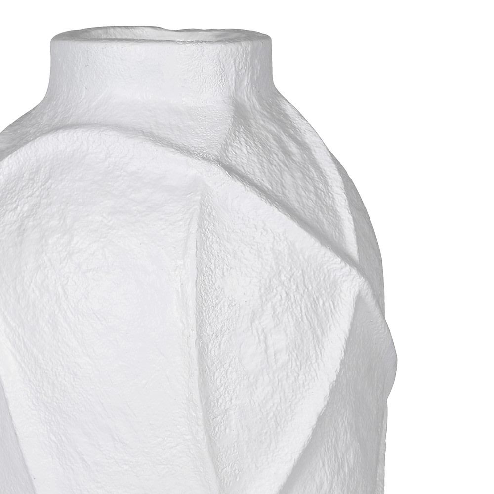 Line Textured White Vase