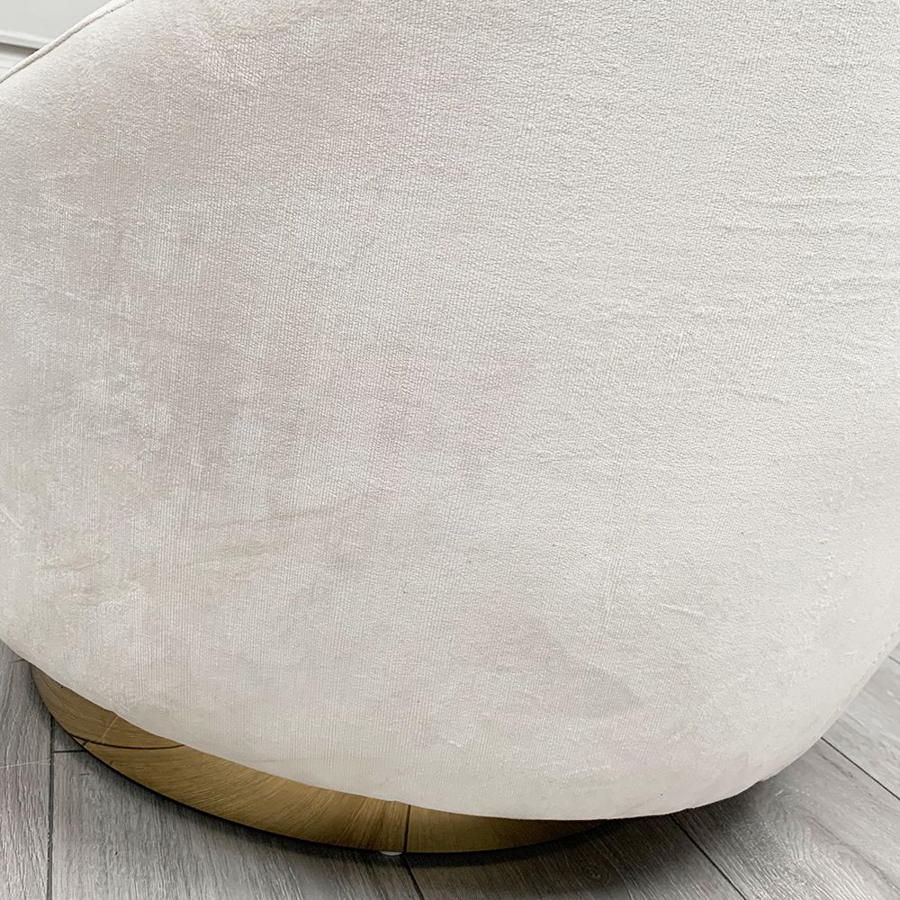 Clearance - A stunning white swivel/rocking chair with a golden base