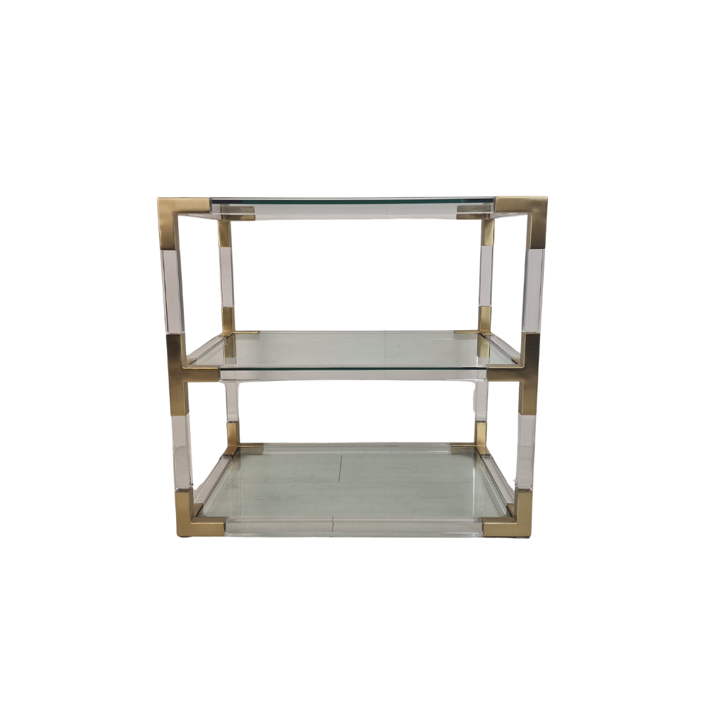 Clearance Jacques Two-Tier Side Table - Brass