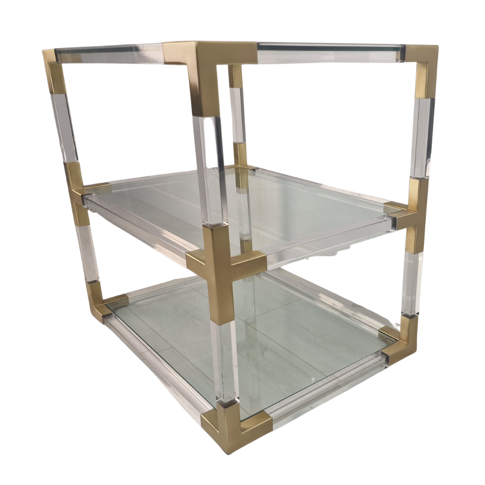 Clearance Jacques Two-Tier Side Table - Brass