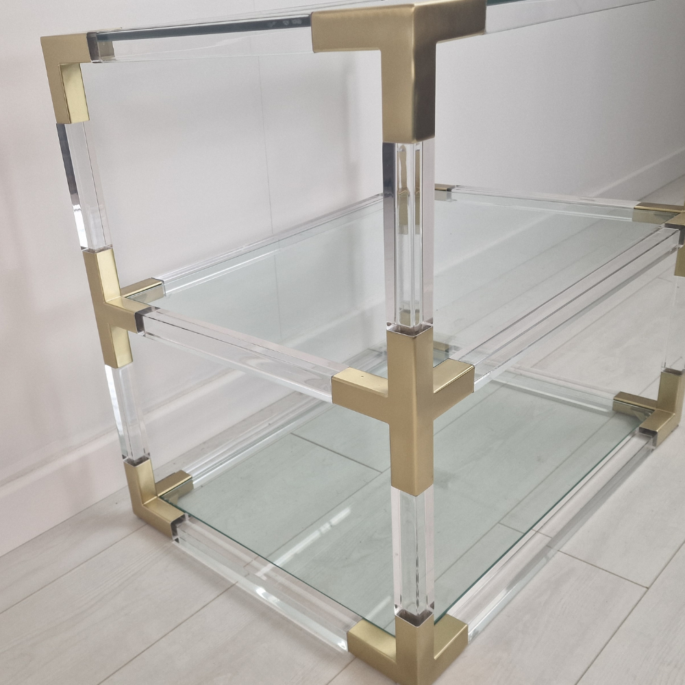 Clearance Jacques Two-Tier Side Table - Brass