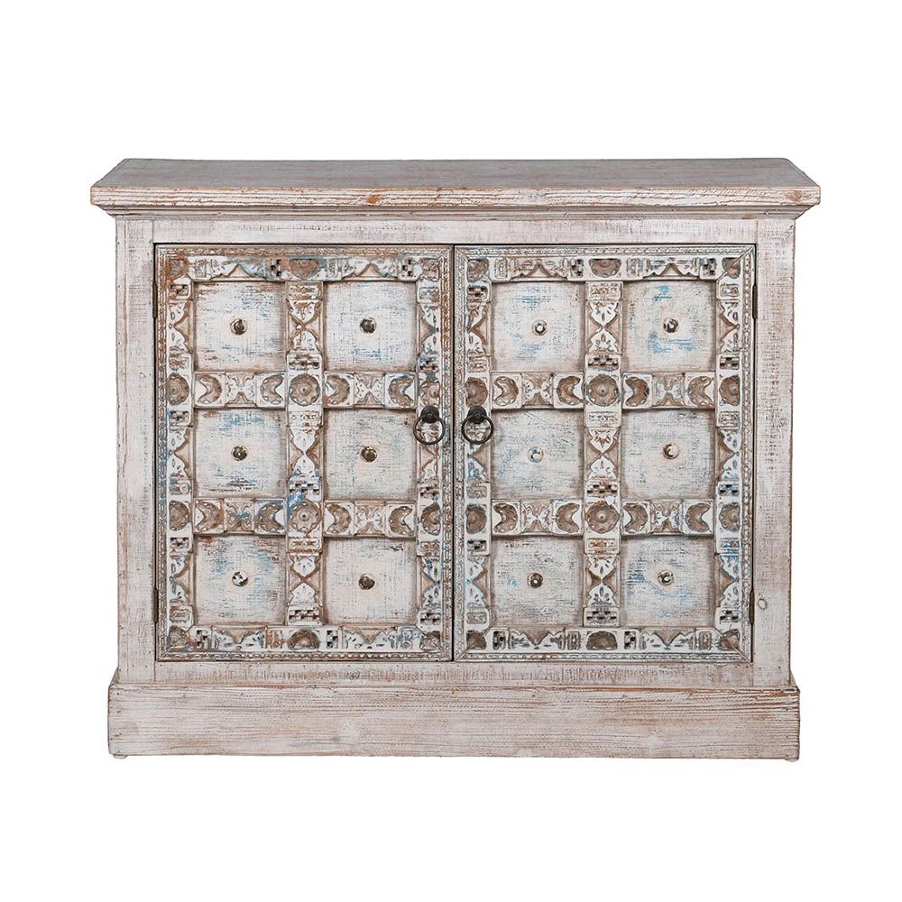 light washed-wood cabinet with two doors