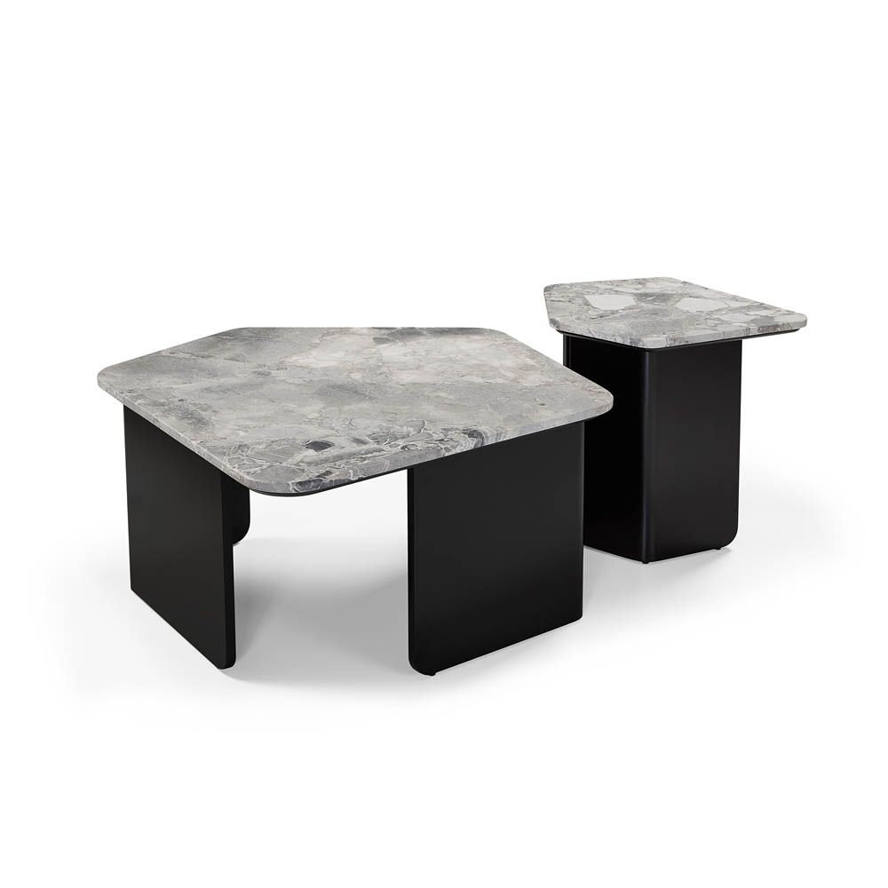 Organic End Table - Oreo Grey/Matte Black