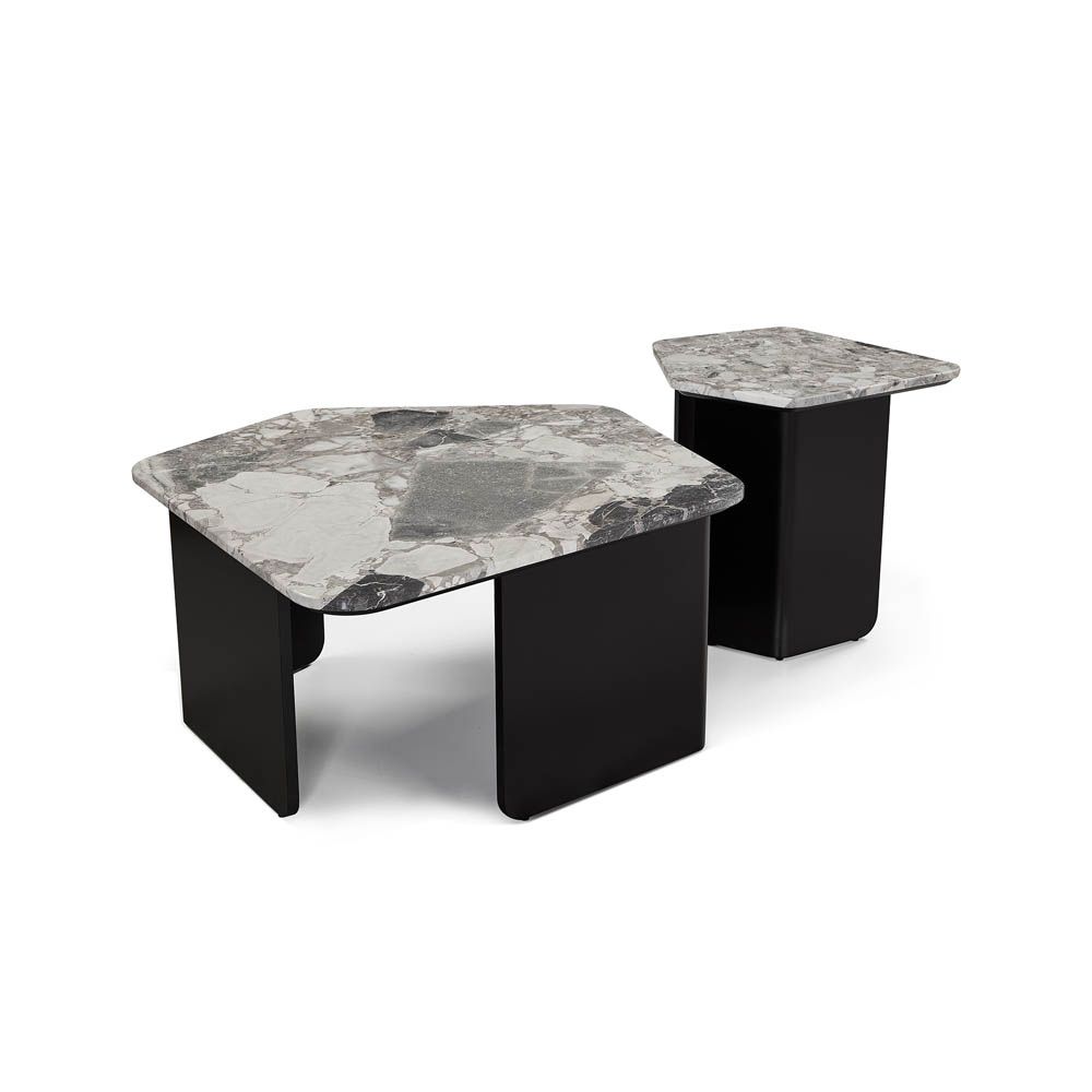 Organic End Table - Oreo Grey/Matte Black