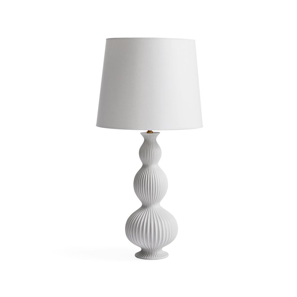 White double outlet gourd table lamp
