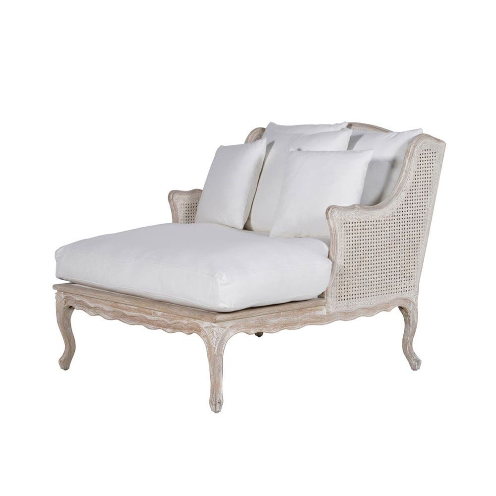 Madeline Rattan Chaise White Sweetpea Willow
