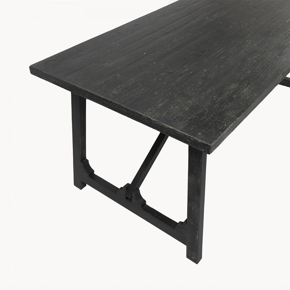 Distressed black dining shop table