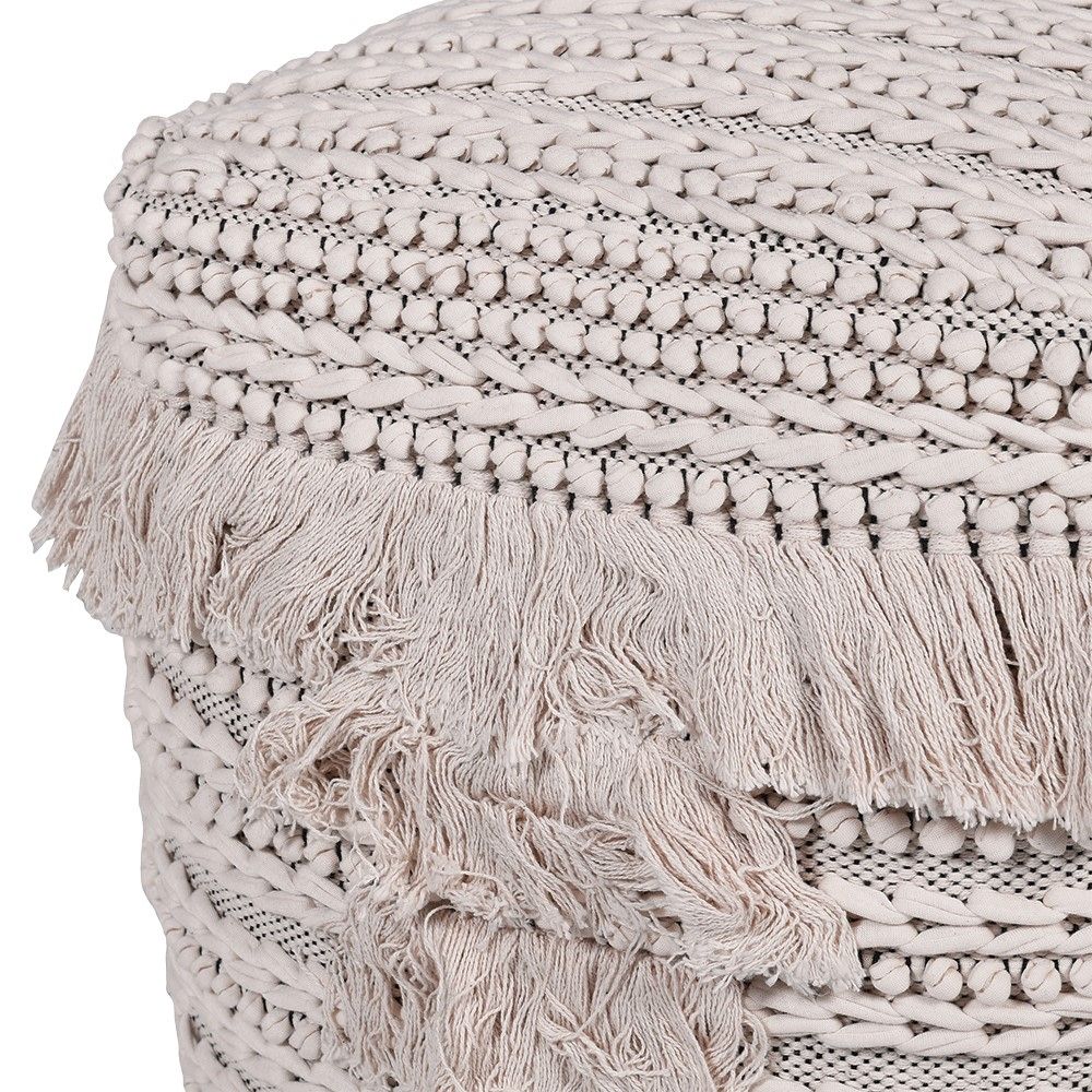Fringed pouffe top