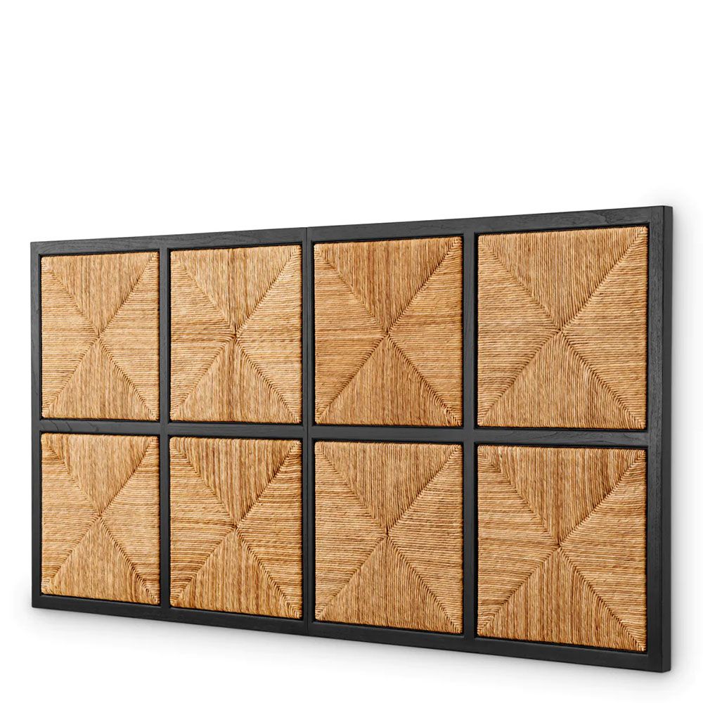 Headboard in wooden and black finish