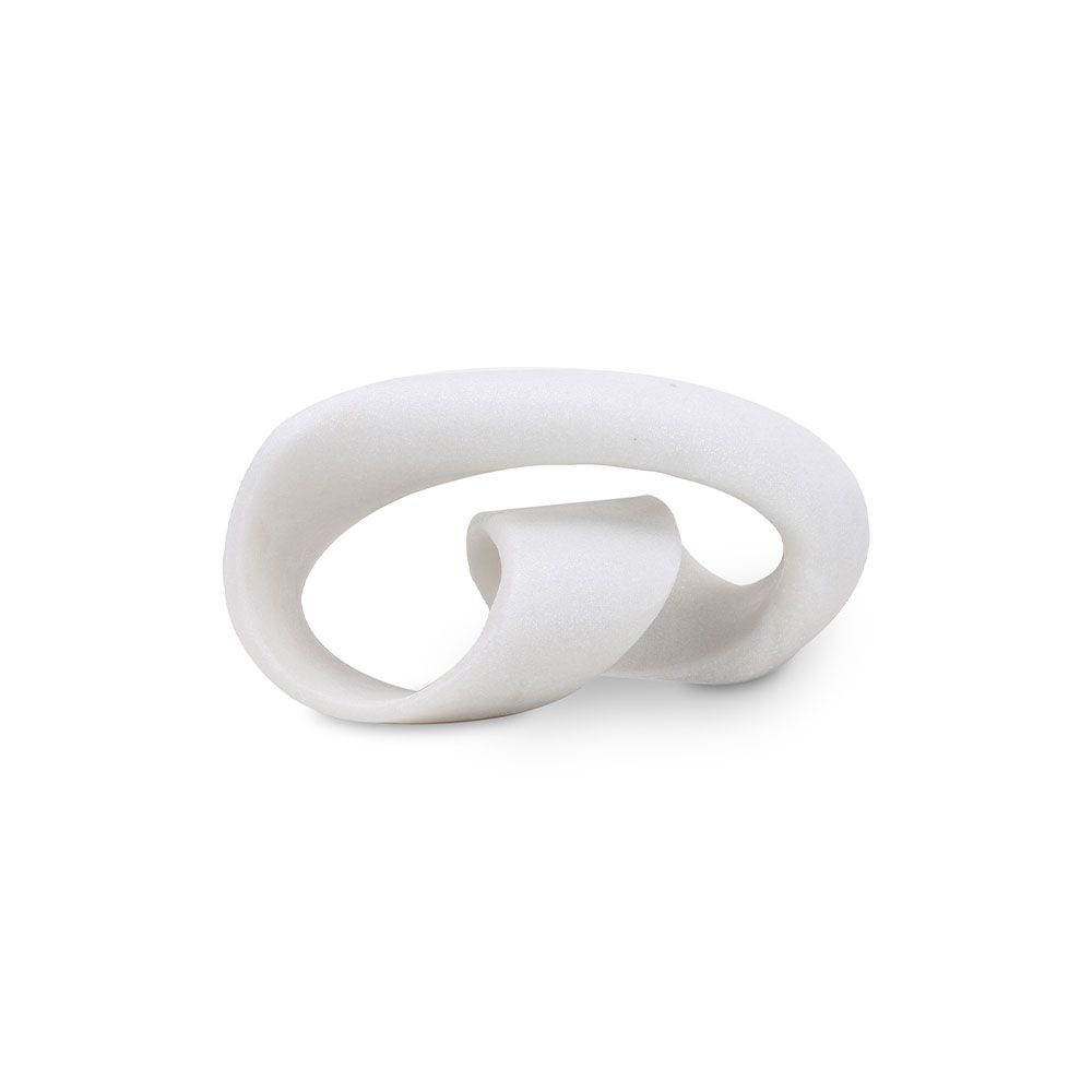 Elegant white resin sculpture in sculptural, curved design