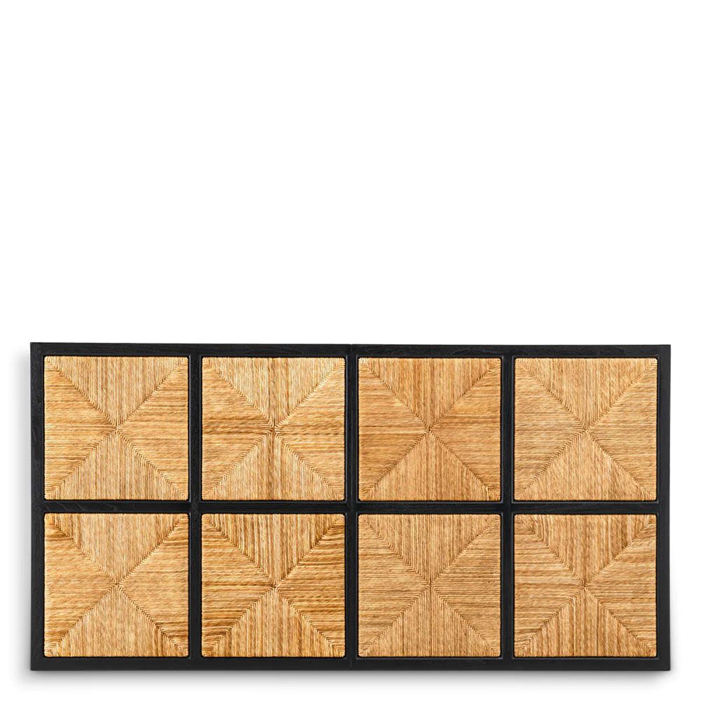 Headboard in wooden and black finish