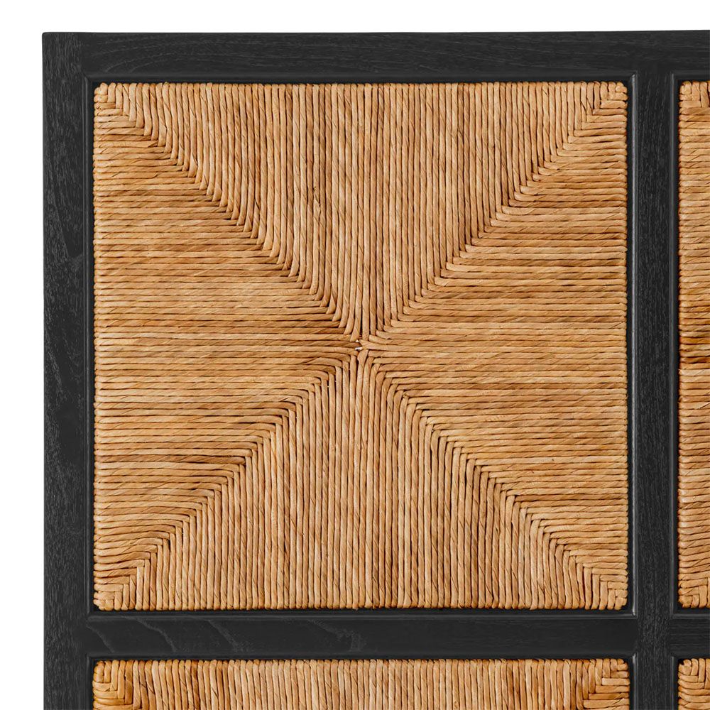 Headboard in wooden and black finish