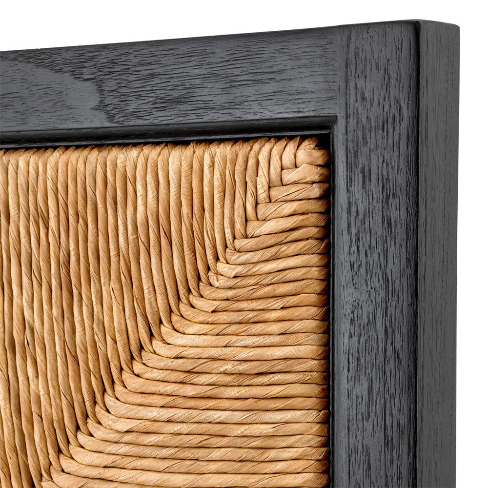 Headboard in wooden and black finish