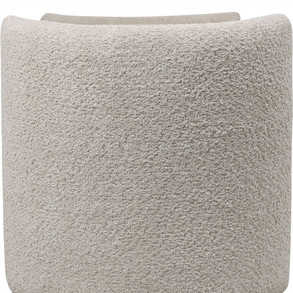 Cream boucle bench with additional storage