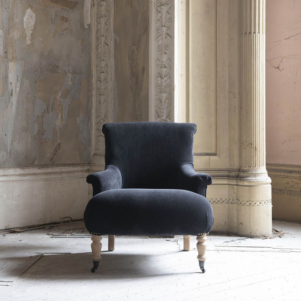 Navy and white armchair deals