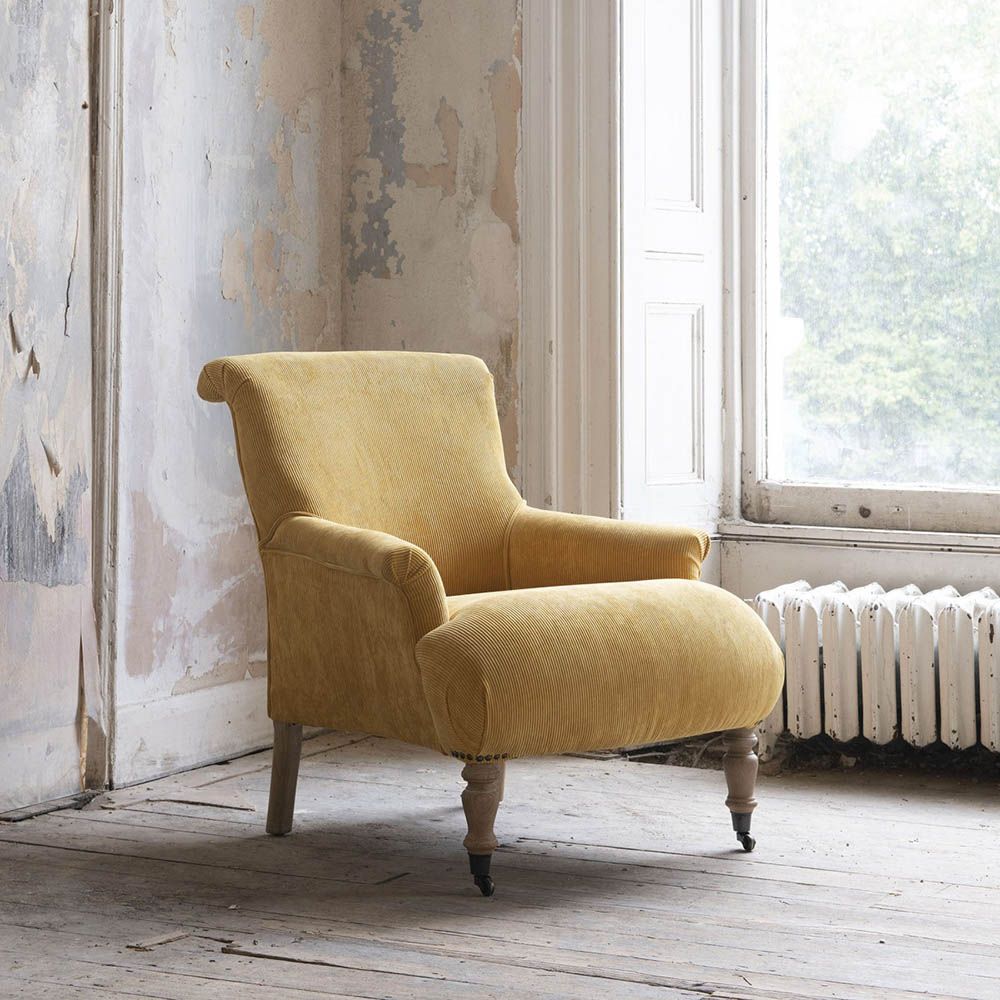 Bristol Corduroy Chair Yellow Armchair Sweetpea Willow