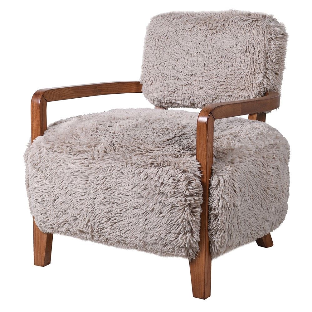 Faux store fur armchair
