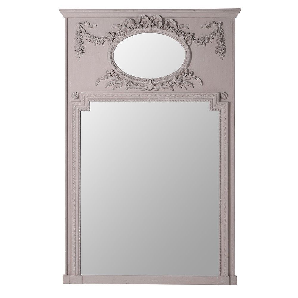 Traditional antique style mirror with ornate wooden frame