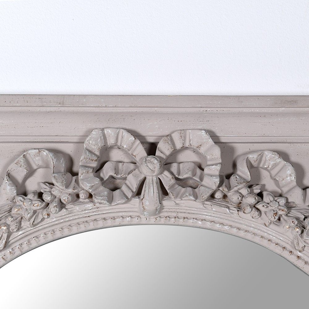 Traditional antique style mirror with ornate wooden frame