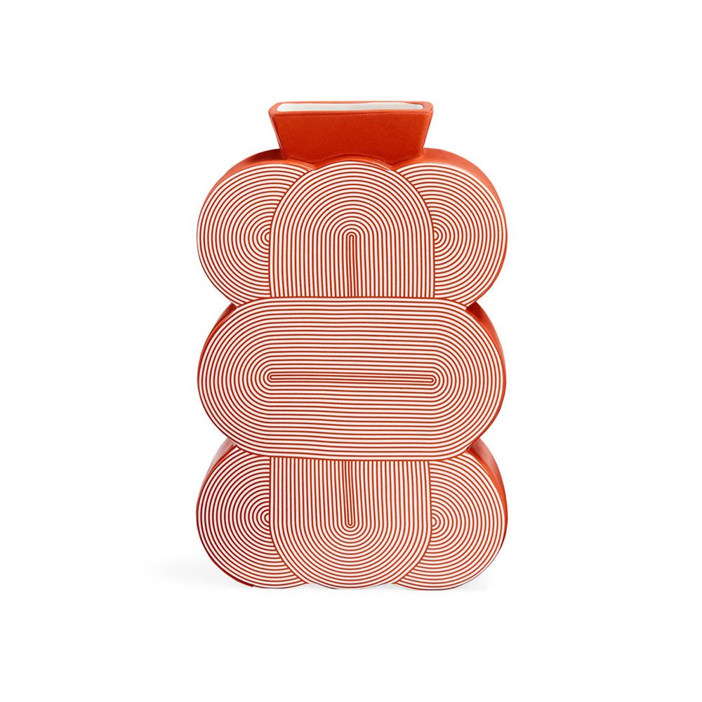 70's Inspired vase in red with a satin matte finish