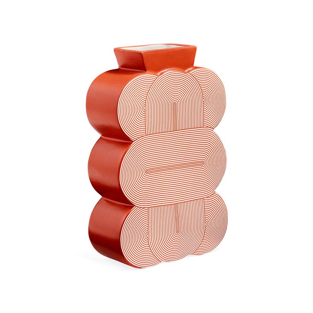 70's Inspired vase in red with a satin matte finish