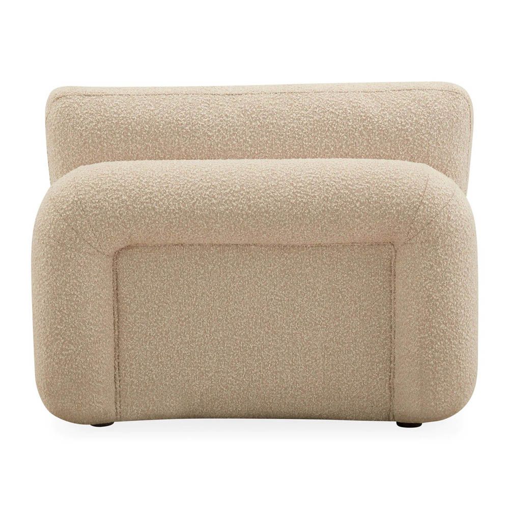 Cream boucle armless modular sofa piece 
