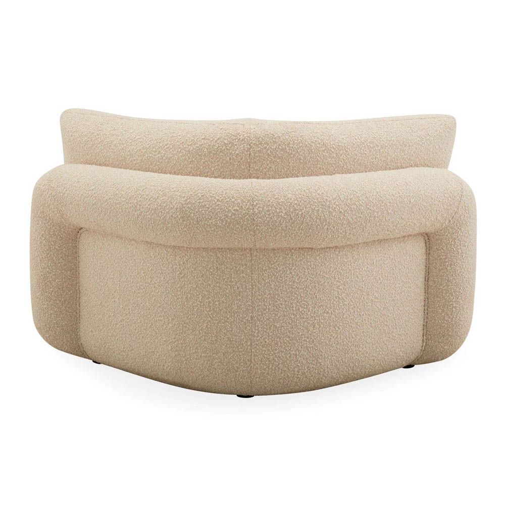 Boucle upholstered beige corner sofa piece